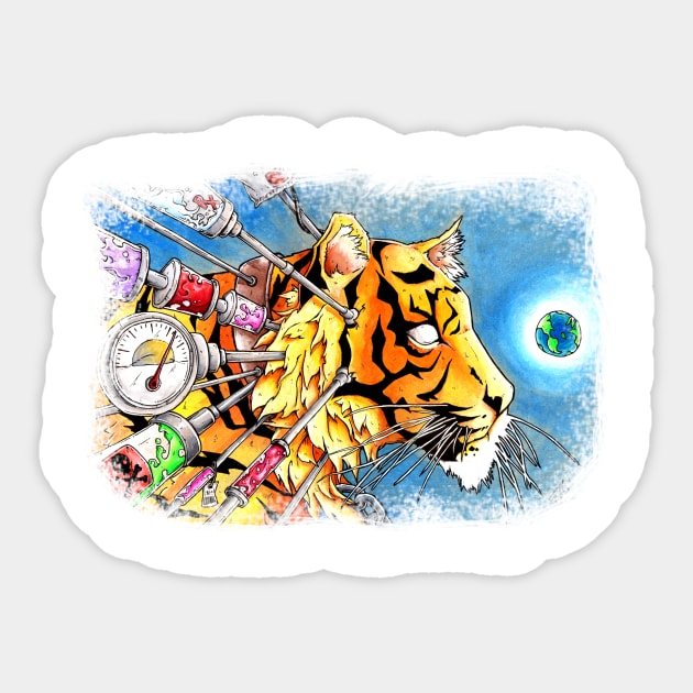 Chemical Tiger Sticker by misterapathy